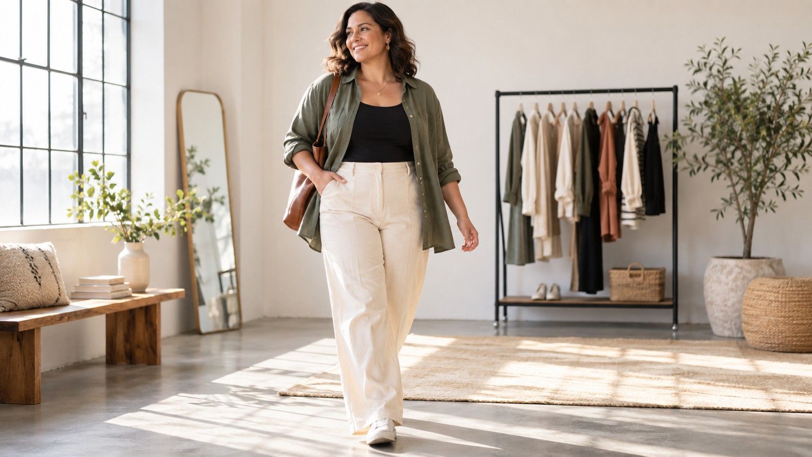 Apple body shape comfortable everyday outfit